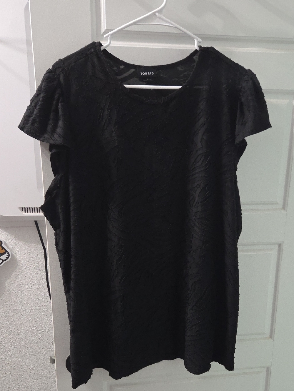Torrid Black Textured Short Sleeve Top